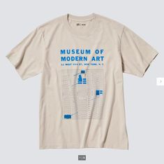 Uniqlo Tshirt, John D Rockefeller, Vintage Shirt Design, Blue Shirt Women, Uniqlo Shirt, The Museum Of Modern Art, Tenth Anniversary, Uniqlo Tops, Mickey Shirt