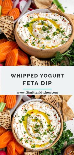 Feta Cheese Dip, Whipped Feta Dip, Fit Mitten Kitchen, Whipped Yogurt, Simple Appetizer, Greek Yogurt Dips, Feta Cheese Recipes, Full Fat Yogurt, Feta Recipes