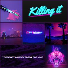 a collage of neon images with the words killing it