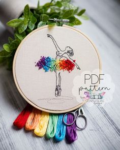 a colorful embroidery kit with a ballerina on it