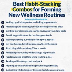 Habit stacking could help you fuse practices into your day and time that fill you up and help you show up in a happier more fulfilled way 💜  Time is available but we often have to be honest first with ourselves about where and how we're spending it so we can see where possibility lives 😉 Micro Habit Stacking, Habit Stacking Ideas, Daily Routine Habits, Happy Homemaking, Habit Stacking, Self Esteem Activities, 75 Hard, Best Selling Products, Better Person