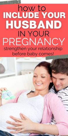 husband and pregnant wife bonding over pregnant belly. Pin text reads "how to include your husband in your pregnancy - strengthen your relationship before baby comes!" Encourage Your Husband, Strengthen Your Marriage, Sperm Health, Third Trimester Pregnancy, Marriage Quotes Funny, Women Marriage