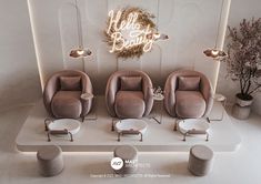 Beauty Salon :: Behance Luxury Beauty Salon Design, Ideas Decoracion Salon, Spa Chairs, Beauty Bar Salon, Spa Interior Design, Nail Equipment