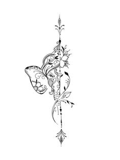 a black and white drawing of a tattoo design