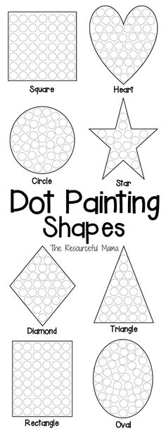 printable dot painting shapes for kids and adults to practice their fine art skills with