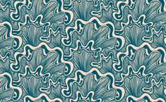 an abstract blue and white pattern with wavy lines on the bottom, as well as waves in