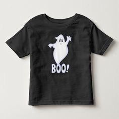 Boo Ghost Halloween Holiday Toddler t-shirt, Toddler Unisex, Size: 2T, Black Toddler Tops, Pumpkin Witch, Ghost Halloween