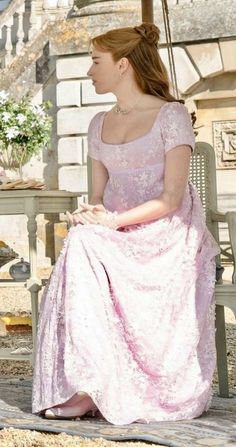 Bridgerton Daphne Pink Dress With Star Sequins - Regency Era Pink Satin Wedding Dress Plus Size - WonderlandByLilian Regency Era Fashion Dresses, Bridgertons Inspired Outfits, 1813 Dress Aesthetic, Bridgerton Experience Dresses, Dresses From Bridgeton, Bridgertons Dress Aesthetic, Blue Regency Aesthetic, Bridgerton Daphne Dresses, Regency Period Aesthetic