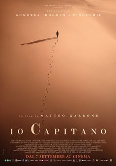 a movie poster for the film 10 capitono, with a person walking across a desert