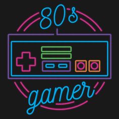 a neon sign that says 80's gamer