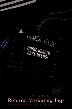 a business card with the words printable for all your home health care needs on it