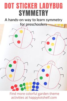 the dot sticker ladybug activity for toddlers to learn how to draw and color