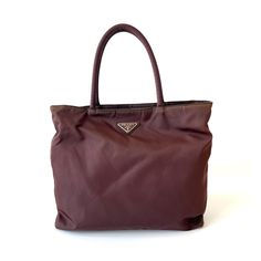 Dark Brown, Brown Tote, Different Light, Prada, Silver Tone