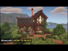 a minecraft house is shown with the words how to build it in front of it