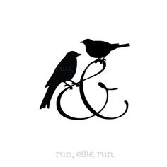 two birds sitting on top of a branch with the words run, elie run
