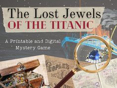 the lost jewels of the titanic book cover with magnifying glass and other items