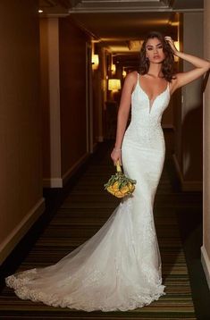 Open Back Mermaid Wedding Dress, Backless Lace Wedding Dress, Mermaid Style Wedding Dress, Applique Wedding, Dresses Elegant, Prom Wedding, Best Wedding Dresses, Mermaid Fashion, Lace Wedding Dress