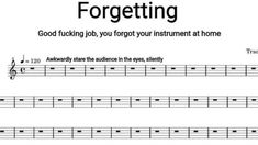 sheet music with the words forgeter for guitar