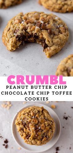 an image of crumbl peanut butter chip chocolate chip cookies