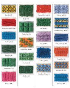 the different colors of crochet are shown in this page, which shows how to use