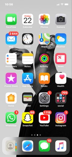 an iphone screen with various icons on it