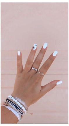 Country Acrylic Nails, Crome Nails, Beachy Nails, Short Gel Nails, Simple Gel Nails, Colored Acrylic Nails, White Acrylic Nails, Simple Acrylic Nails, Nagel Inspo