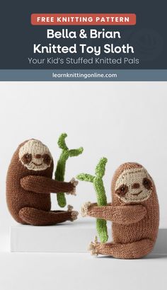 two knitted slots sitting next to each other