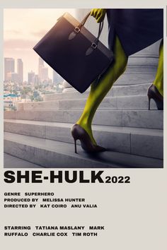 the cover of she hunk 2012, featuring a woman with green stockings and heels carrying a briefcase