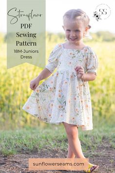 Strawflower is tailor-made for little ones who adore the joy of twirling! Designed to be a dress for all seasons, Strawflower is a true wardrobe staple. Whether it's a sunny summer day or a crisp autumn afternoon, your child will always have the perfect dress to wear. With our Strawflower PDF sewing patterns, you can create bespoke garments that reflect your child's unique personality and style. Let the twirling adventures begin! Couture, Patchwork, Sydney Graham Sewing, Sewing Patterns For Girls Dresses, Easy Kids Dress Pattern Free, Kids Dress Patterns Free, Sewing Patterns Baby Clothes, Feeding Dress Pattern, Sewing Patterns Kids Dress