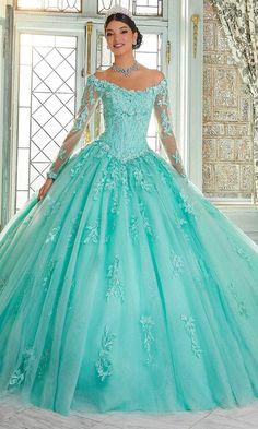 Mori Lee 89339 - Embroidered Tulle Quinceanera Ballgown Pretty Quinceanera Dresses, Mori Lee, Princess Ball Gowns, Ball Gown Skirt, Fantasy Gowns, Cute Prom Dresses, Pretty Prom Dresses, Embroidered Tulle, Fairytale Dress