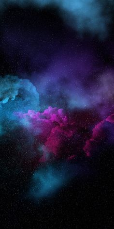 colorful clouds in the night sky with stars