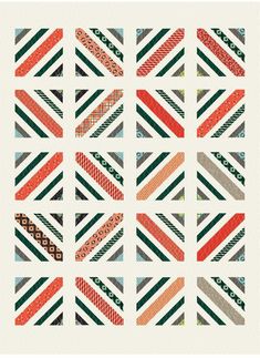 a quilt pattern with different colors and patterns