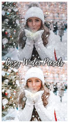These Adobe Lightroom Presets were made specially for Christmas and Winter photos. They will give to your pictures warm vibrant and cozy look. #presets #lightroompresets #instagramfilters #lightroompreset #instagramfilter #photofilter #instagrampreset #lightroomfilter #winterpresets #snowpresets #christmaspresets #xmaspresets #winter #snow #christmas #whitepresets #influencer #blogger #instagramfeed #instagraminspo #warmpreset #brownpreset #outdoorpreset #indoorpreset Winter Presets, Filter Photo, Summer Presets, Christmas And Winter, Lightroom Filters, Adobe Lightroom Presets, Winter Photos, Snow Christmas, Instagram Filter