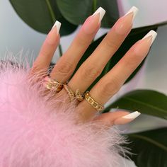 Modern White Tip Acrylic Nails, Coffin White Nails French Tip, White French Ballerina Nails, White Tips Coffin Shape, Pointy French Tip Nails Coffin, White Sparkle French Tip Nails Coffin, French Tip With Coffin Shape, French Tip Coffin With Design, White Tip V Nails