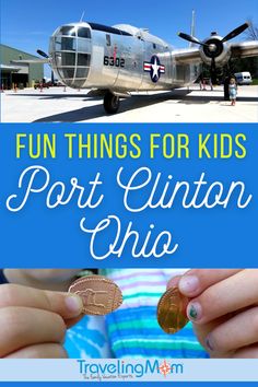 an airplane with the words fun things for kids port clinton ohio