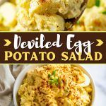 this is an image of deviled egg potato salad