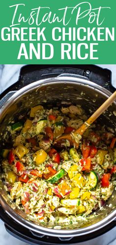 the instant pot greek chicken and rice is ready to be cooked in an instant pressure cooker