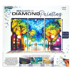 the diamond painting kit includes three different paintings