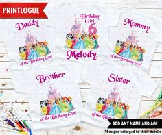 Disney Princess, All Princess Birthday Shirt Disney Castle Tangled Cinderella Aurora Belle Jasmine Snow white Ariel Mulan Pochantas Sofia Rapunzel Merida Tiana Elena Birthday Shirt, Birthday Girl/Boy Shirt, Customize, Personalized Birthday Outfit, Diego Outfit, Family Matching Birthday Shirt, Tee, Custom Text on Shirts, Birthday Boy, Birthday Girl, Birthday Shirt, Personalized Birthday Theme, Birthday Adult, Custom Birthday, Birthday Family Shirt, Matching Shirts, Matching Family DESCRIPTION - The price is per shirt. - Please read all the info before placing your order. - Please see the size chart, the best way to get the size you need is to measure a shirt that fits you/your child best and get a similar one from the size chart.   HOW TO ORDER 1) Select the size of the t-shirt from the dro Disney Princess Birthday Shirt, Princess Birthday Shirt, Family Description, Family Disney Shirts Matching, Girl Birthday Shirt, Matching Birthday Shirts, Disney Birthday Shirt, Disney Princess Birthday, Disney Birthday