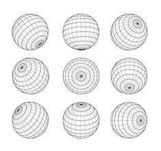 six dimensional balls are shown in different positions