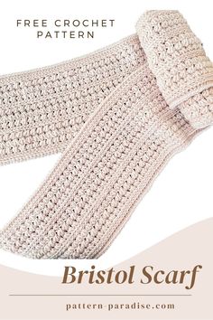 Free Crochet Pattern: Bristol Scarf - Pattern Paradise Shawl Patterns, Crochet Cowl Pattern, Fall Patterns, Crochet Winter, Crochet Clothes Patterns, Wrap Scarf, Wrist Warmers