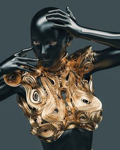 Digital Substance by Oleg Soroko - ParametricArchitecture Information Technology, Champagne Costume, Parametric Architecture, 3d Fashion, Technology Fashion, Black Characters, Futuristic Fashion, Futuristic Technology, Fantasy Fashion