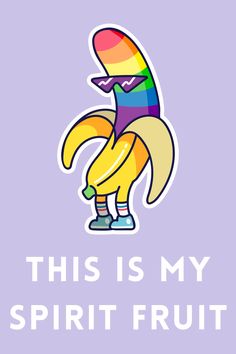 this is my spirit fruit sticker on the back of a purple t - shirt