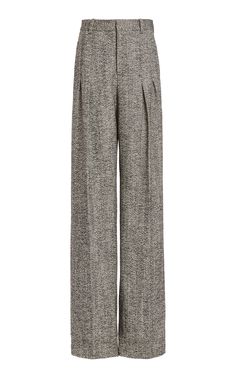 Victoria Beckham - Women's Front Pleat Tweed Trousers - Black/white - UK 4 - Only At Moda Operandi Tutus, Plaid Flare Pants, Denim Sets, Tweed Trousers, 30s Fashion, Herringbone Design, Stylish Pants, Style Inspiration Winter, Vintage Inspired Outfits