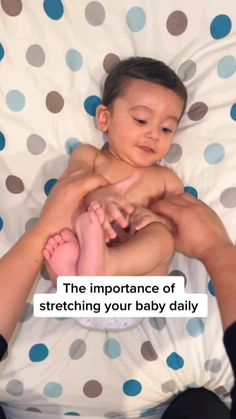 Follow us for more content. Free ebook coming soon Newborn Stretches, Baby Stretches, Baby Exercises, Massage Bebe, Parenting Hacks Baby, Baby Remedies, Baby Messages, Baby Routine, Newborn Mom