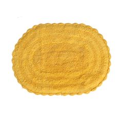 a round yellow rug on a white background