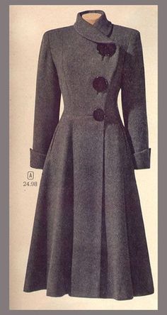 Vintage Mode, Moda Vintage, 1940s Fashion, Vintage Coat, 여자 패션