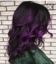 Shades Of Purple Hair Color, Bright Purple Hair Color, Shades Of Purple Hair, Dark Purple Hair Color Ideas, Purple Hair Colour, Dark Violet Hair, Adore Hair Dye