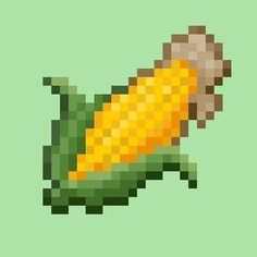 an image of a pixelated corn on the cob