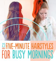 Five Minute Hairstyles Early Morning Hairstyles, Morning Hairstyles, Five Minute Hairstyles, Hairstyle Girl, Busy Girl, Fruit Recipe, Hairstyle Hairstyle, Girl Hairstyle, Mom Ideas